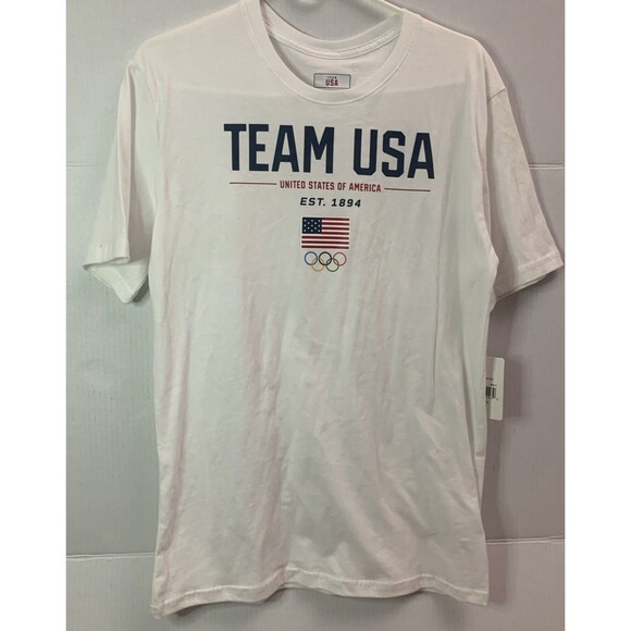 New Team USA T-Shirt Youth XL 18/20 White Crew Neck Short Sleeve Casual - Picture 1 of 6